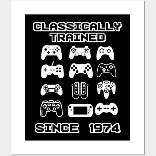 1974 Old School Video Game Theme Birthday Gift Men Women Posters and Art